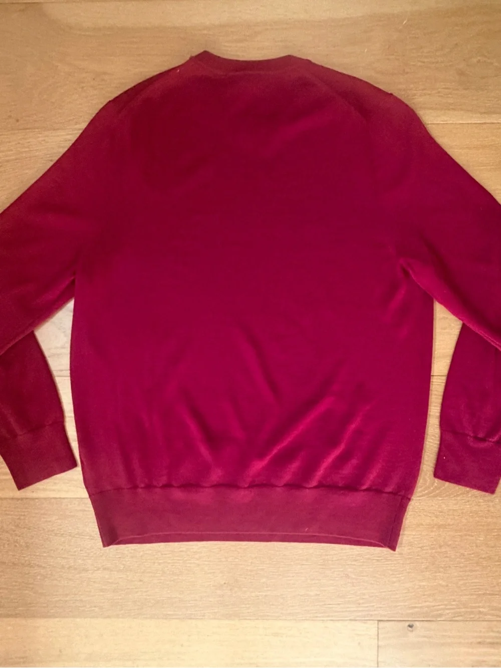 Brooks Brothers 100% Merino Wool Italian Yarn Burgundy Crewneck Sweater Men L